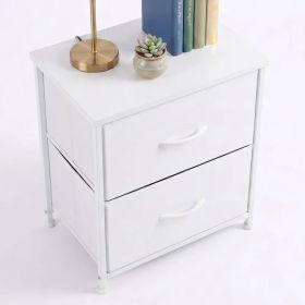 2/4-Drawer Dresser with Metal Frame & Wood Top, FabricStorageOrganizer, White