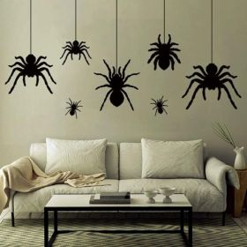 2-Sheet 51-Piece Extra Large Scary Spider Halloween Wall And Window Decals For Spooky Party Decorations