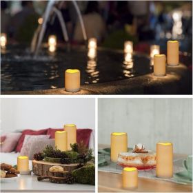 6-Pack Ivory Flameless Pillar Candles,  Flickering LED Candles With Remote And Timer