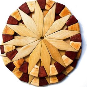 2 Piece Natural Wood Trivet Set, Heat Resistant Hot Dish Holders For Table, Countertop, Pots, Pans And Kitchen Protection