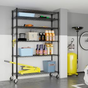 6-Tier Disassembly And Free Assembly NSF-Certified Steel Wire Shelving With Wheels