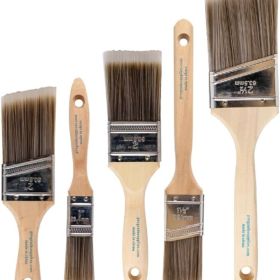 5-Piece Paint Brush Set For Walls Trim And Stain Home Painting DIY Projects Multipurpose Brushes For Smooth Precise Application