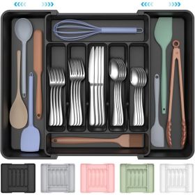 Extra Large Expandable Silverware Organizer, Adjustable Flatware Tray For Kitchen Drawers, Utensil Storage Holder For Forks & Spoons