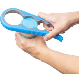 Multi-Size Jar & Bottle Opener For Seniors & Arthritis - Anti-Slip Rubber Gripper Tool Blue, 9.1 X 3.7