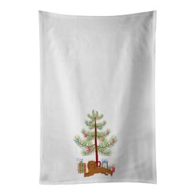 NEW Ruby Cavalier King Charles Spaniel Christmas Tree Kitchen Towel Set of 2 White Dish Towels Decorative Bathroom Hand towel for Hand, Face, Hair, Yo