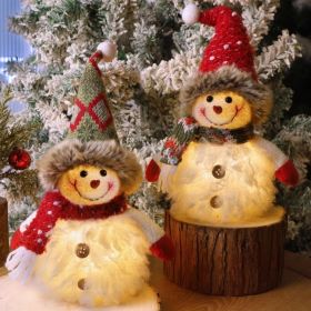 2 Pack Christmas Table Decorations, 10 Inch Lighted Snowmen Figurines, Light Up Snowman Holiday Present, Battery Operated Xmas Gifts Tabletop