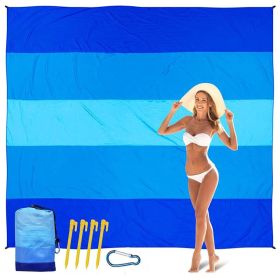 Extra Large Sandproof Waterproof Beach Blanket, Lightweight Nylon Outdoor Sand Free Mat With Stakes & Carry Bag, Portable Camping Picnic Travel Beach