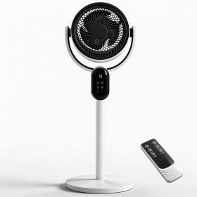 Air Circulator Fan, 110V 40W Standing Desk 2-in-1 Fan With Remote, LED Display, 3 Speeds & 12H Timer, Auto Horizontal Oscillation, Vertical Manual Adj