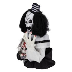 Replace 37720299 1.8ft Halloween Decoration Scary Clown,Sound-Actived Party Decor With Creepy Sound ,Scary Haunted House Props For Indoor Party Home T
