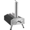VEVOR Multi-fuel Outdoor Pizza Oven, 12 inch Wood Fired & Gas Pizza Maker with Rotating Pizza Stone, Propane Pellet Dual Fuel Pizza Grill for Backyard