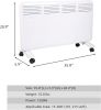1500W Electric Utility Space Thermostat Heater, Freestanding Convector Heater For Office Desk Bedroom Home Indoor Use