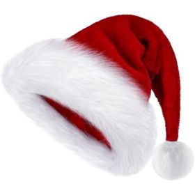 Christmas Hat, Santa Hat For Adult, Kids, Baby Red Velvet Double Extra Thicken