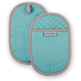 2 Pack Aqua Asteroid Pot Holders Heat Resistant Kitchen Potholders For Hot Pots Pans Baking And Cooking Protection Set