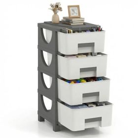 4-Drawer Compact Plastic Storage Cabinet Vertical Organizer for Bedroom Bathroom Office