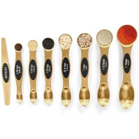 Magnetic Measuring Spoons Set, Stainless Steel Stackable Measuring Spoons With Leveler For Baking, Cooking, Spice Jars & Kitchen Use