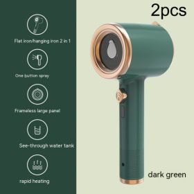 Mini Portable Handheld Garment Steamer Fabric Steam Iron For Clothes Travel Home Appliances Vertical US Plug Ironing Machine (Option: Green-Us-2PCS)