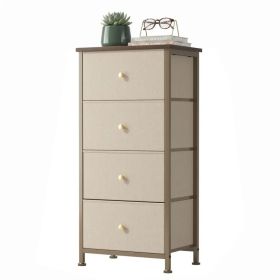 4-drawer storage cabinet - suitable for bedrooms, living rooms, and wardrobes (Option: khaki)