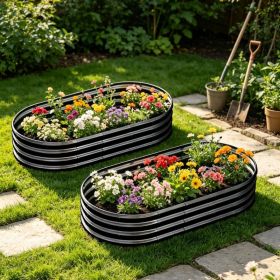 Galvanized Raised Garden Bed 6x3x1ft - Heavy Duty Metal Planter Box for Vegetables, Herbs & Flowers, Rust-Proof Outdoor Garden Bed with Large Capacity (Option: BLACK)