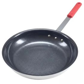 Ceramic Nonstick Egg Pan, Aluminum Frying Pan with Stainless Steel Base, Oven Safe, Dishwasher Safe Skillet (Option: Red-12IN)