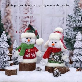 2pcs Christmas and New Year White Winter Fabric Scarf with Hat Snowman Set, Indoor Table Chair Fireplace Decoration - Suitable for People Aged 14 and (Option: 2pcs)