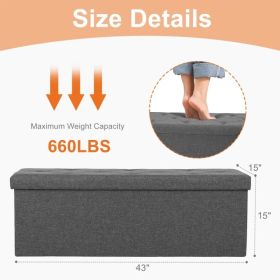 Storage Ottoman with Thicker Foam Padded Seat, Folding Foot Rest for Living Room End of Bed Bench (Option: 110PE)