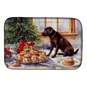 Labrador Retriever Christmas Cookies Dish Drying Mat Absorbent Dish Drying Mat Pad for Kitchen Counter Dish Drainer Mat for Countertop, 14 x 21", Mult (Option: Default)