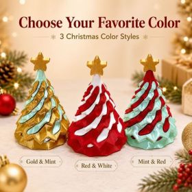 3D Printed Christmas Tree Tabletop Decor, Cute Holiday Tree Ornament, Christmas Desktop Decoration For Home, Office, Shelf (Option: Gold-PLA)