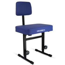 5 Core Piano Bench 3" Padded Cushioned Stool w Backrest Heavy Duty Musician Chair Height Adjustable (Option: Blue)