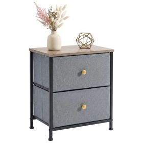 Double drawer bedside table - suitable for bedrooms and living rooms, 20 inches high (Option: blue/1p)
